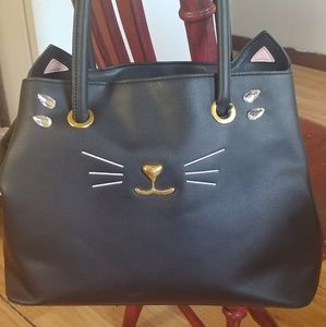 Betsey Johnson large cat handbag